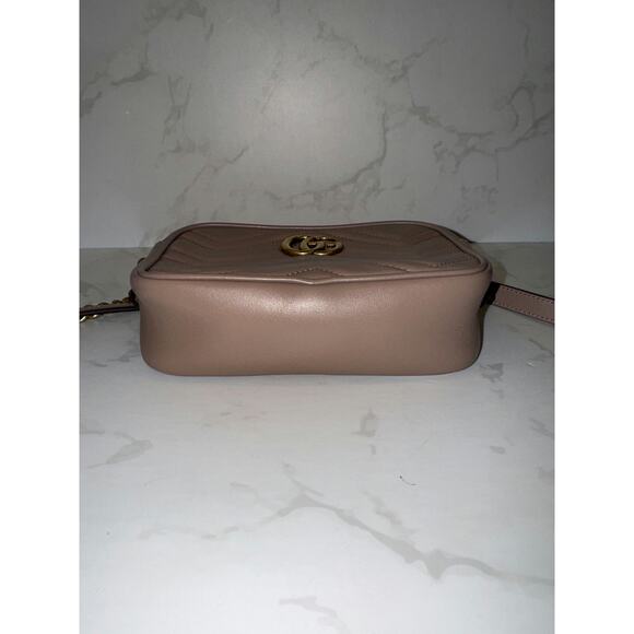 Gucci GG Marmont Mini Camera Bag in Taupe Leather - Excellent Condition - Picture 5 of 7